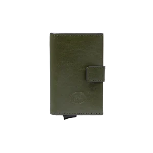 THE BRIDGE Portacarte in pelle a scatto con protezione rfid verde