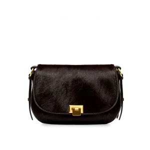 THE BRIDGE borsa a tracolla in pelle effetto cavallino FEDERICA WOW castagna