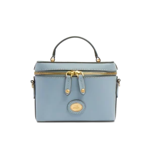 THE BRIDGE borsa bauletto in pelle  con tracolla removibile celeste acqua