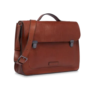 THE BRIDGE Cartella di pelle uomo porta pc con tracolla ETTORE marrone