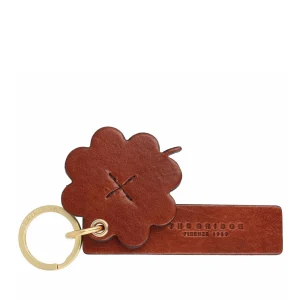 THE BRIDGE portachiavi duccio in cuoio quadrifoglio marrone