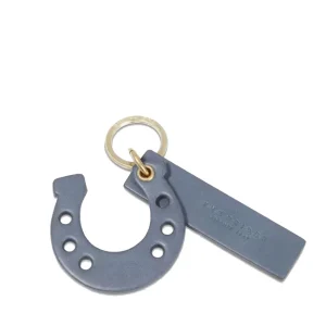 THE BRIDGE portachiavi duccio in cuoio ferro di cavallo ceruleo