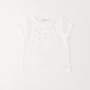 T-shirt bianca con fiori