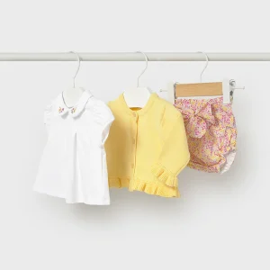 Completo 3 pezzi con culotte neonata Mayoral