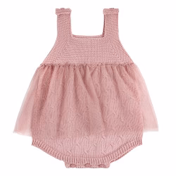 Abito giro manica con tulle neonata Condor