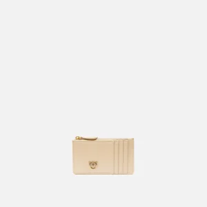 PINKO Porta carte con zip airone credit card  BEIGE