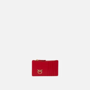 PINKO Porta carte con zip airone credit card  rosso