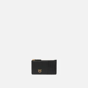 PINKO Porta carte con zip  airone credit card NERO