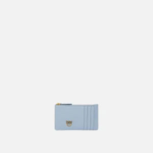 PINKO Porta carte con zip airone credit card celeste