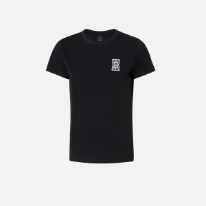 T-shirt con applicazione Monogram Pinko nero