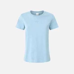 T-shirt maniche corte logo ricamato Pinko CELESTE