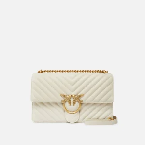PINKO Classic Love Bag One Chevron avorio oro