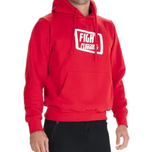 Felpa Basic Con Cappuccio Rosso
