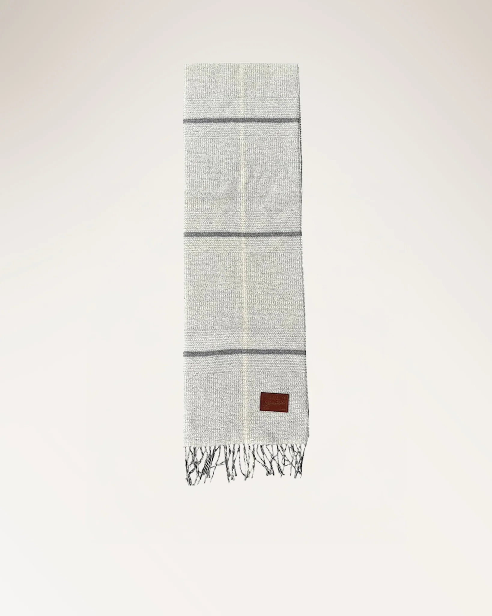 THE BRIDGE sciarpa uomo in lana con frange NATURALE/ GRIGIO