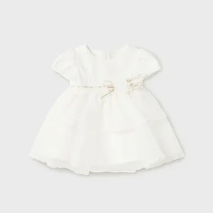 Vestito velluto e chiffon neonata Mayoral