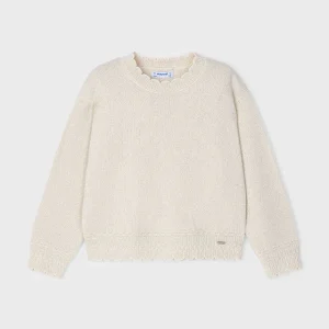 Maglione orlo ondine bambina