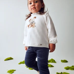 Leggings in velluto baby femmina