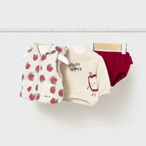 Completo 3 pezzi con gilet neonata Mayoral