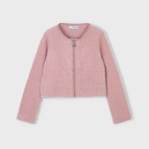 Cardigan in maglia pellicciotto bambina Mayoral