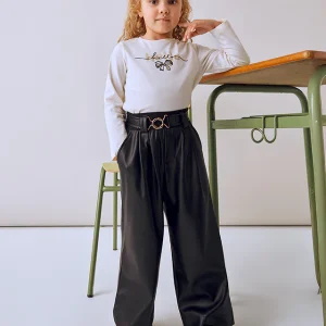 Pantalone similpelle con cintura bambina Mayoral