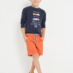 Bermuda con vita regolabile in cotone sostenibile bambino