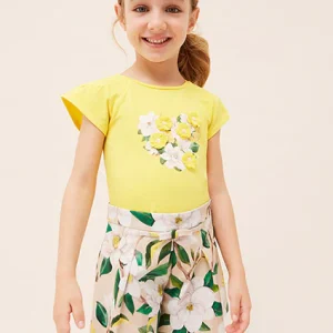 Gonna-pantalone con stampa cotone bambina