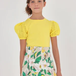 Gonna-pantalone stampata cotone ragazza