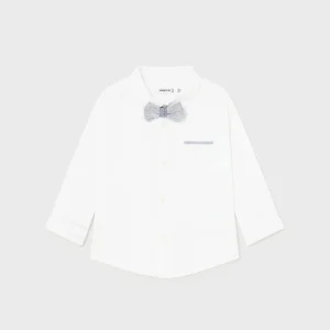 Camicia manica lunga con papillon baby maschio