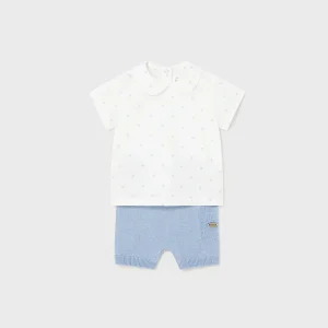 Completo 2 pezzi shorts tricot neonato