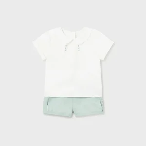 Completo 2 pezzi cerimonia lino neonato