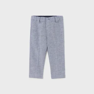Pantalone chino cerimonia lino baby maschio