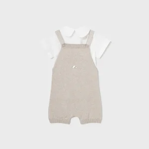 Completo 2 pezzi salopette neonato