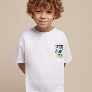 Maglietta stampa posteriore di cotone bambino