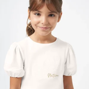 Maglietta applique di cotone ragazza