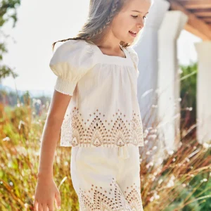 Pantaloncino ricamato ragazza