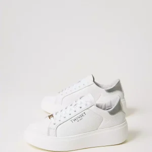 TWINSET Sneakers platform  in  pelle bianca