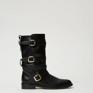 TWINSET Stivali biker con cinturini