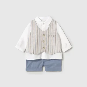 Completo pantalone corto gilet Lino-Rivi