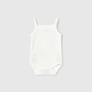 Body bretelle traforate Bianco