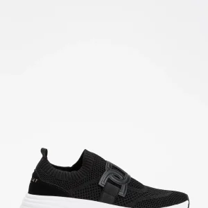 TWIN SET Sneakers SLIP ON IN tessuto leggero nero