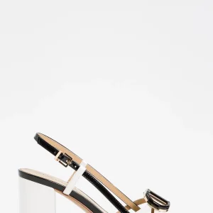 Twin Set Sandali in vernice nero bianco