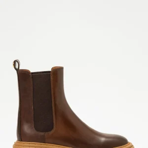 TWINSET STIVALETTO CHELSEA IN PELLE COFFEE