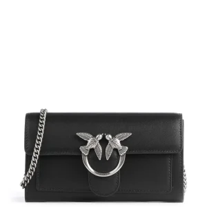 PINKO Borsa portafoglio a tracolla love one wallet in pelle nero