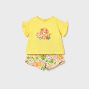 Completo safari con shorts stampato neonata Mayoral