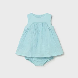 Vestito ricamato con copri pannolino neonata