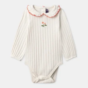 Body écru con colletto per bambina