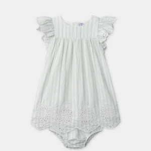 Abito + Bloomer a Rayures Bebé Ragazza