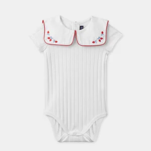 Body Ecru con Collo e Ricamo di Bacche Bambina