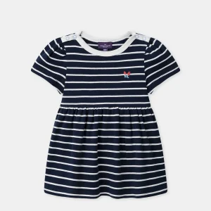 Abito a righe blu navy per bambina