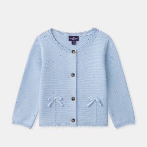 Cardigan Blu per Bambina con Fiocchi